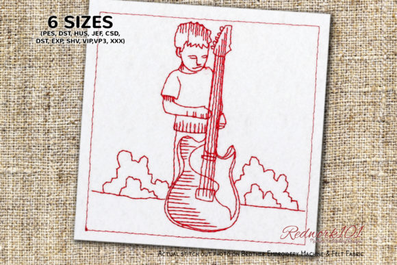 Boy with Electric Guitar Embroidery Review