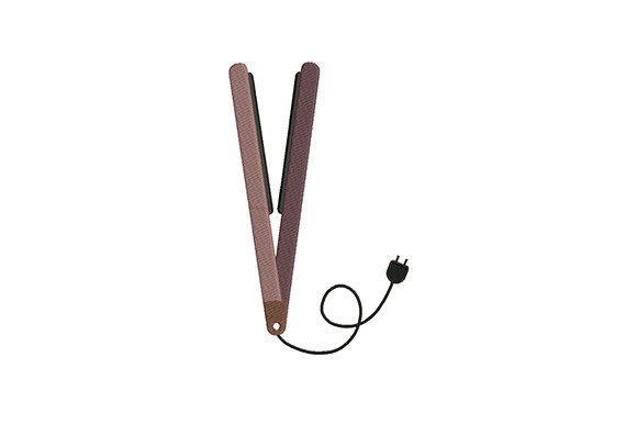 Hair Straightener Embroidery Design
