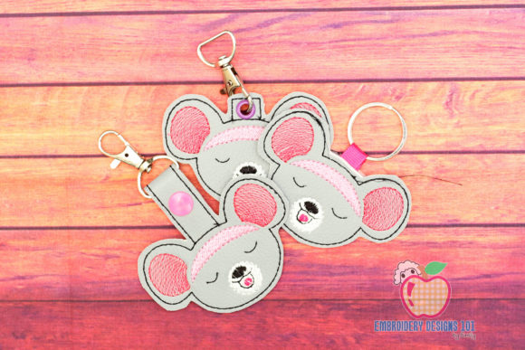 Happy Mouse Face Keyfob Keychain ITH Review for Sweatshirt Embroidery