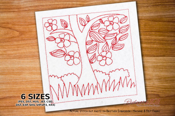 Tree Lineart for Seasonal Embroidery